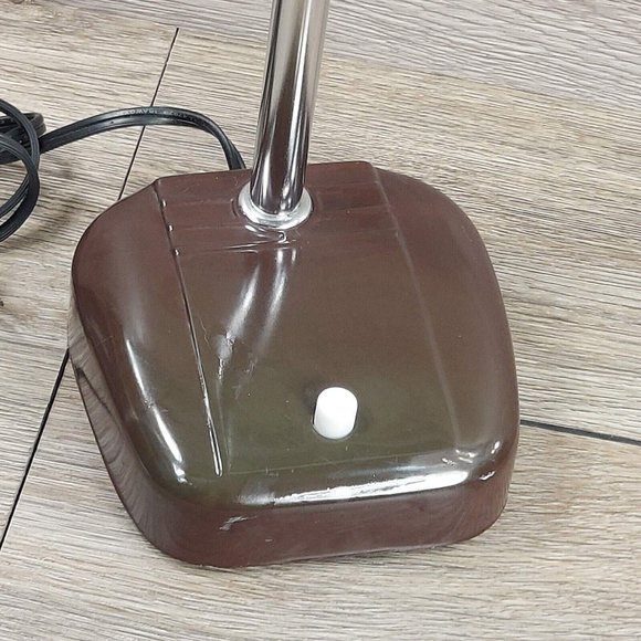 Vintage Fluorescent Desk Lamp Goose Neck Adjustable Brown Lamp Home Décor Art - Picture 9 of 12